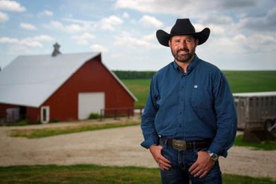 Crawford County Supervisor and Democratic lieutenant governor candidate Dave Muhlbauer stands for a photo at his farm, June 5, 2026, in Manilla, Iowa.