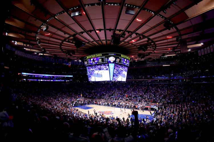 General view of Madison Square Garden during overtime in Game 1 of the Eastern Conference finals between the New York Knicks and Cleveland Cavaliers.