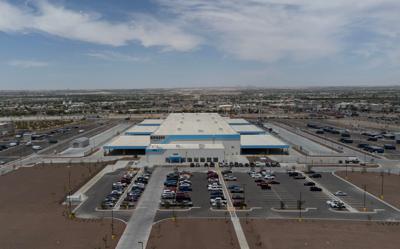A drone view shows the Amazon delivery station on Wednesday, June 24, 2026, in West El Paso, Texas, in the fast-growing West