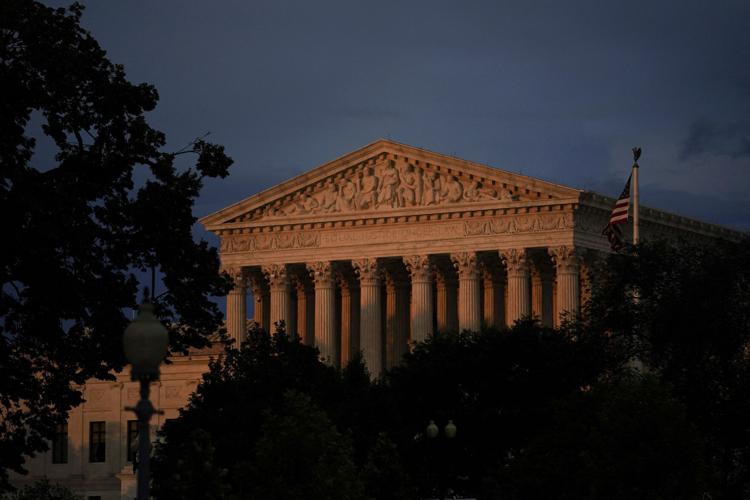 The U.S. Supreme Court during sunset in Washington