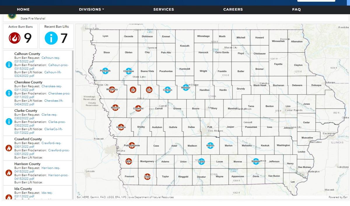 Iowa Burn Ban Map Burn Ban Remains In Effect | News | Dbrnews.com