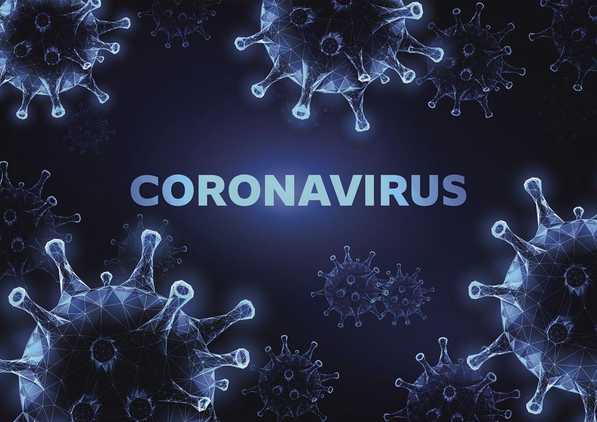 DBR Coronvirus graphic, blue