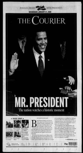 Obama inauguration Courier front page