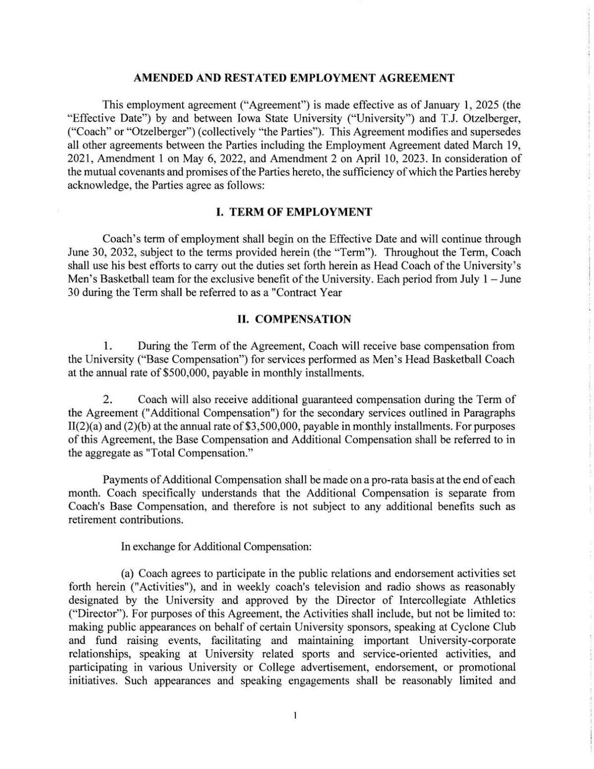 Full TJ Otzelberger contract extension Feb. 27, 2025