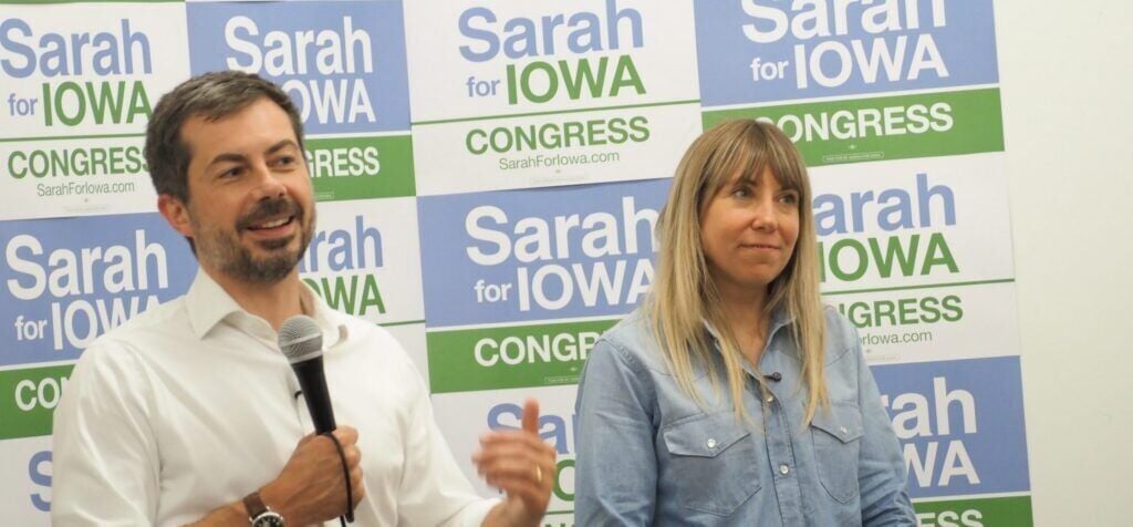 ‘Reach across the aisle’: Pete Buttigieg campaigns with Sarah Trone Garriott