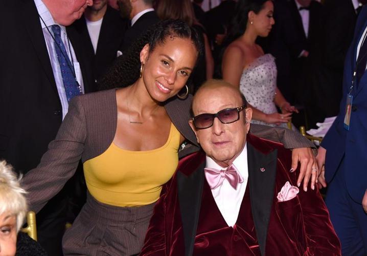 Alicia Keys and Clive Davis share a moment at Davis' 90th birthday bash at Cipriani South Street at Casa Cipriani on April 6, 2022.