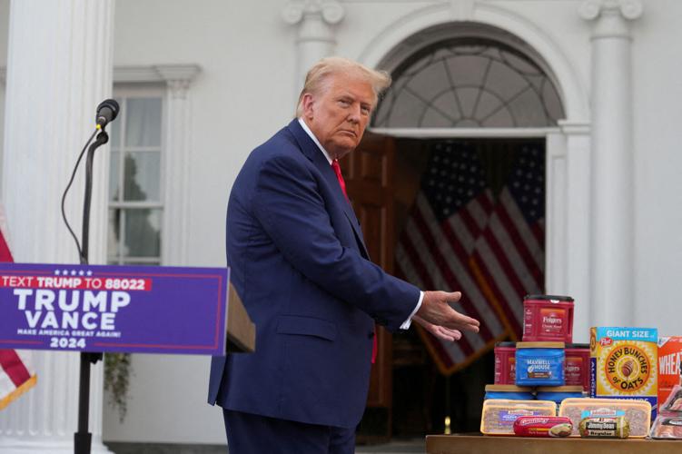 FILE PHOTO: Republican presidential nominee and former U.S. President Donald Trump holds a press conference in Bedminster
