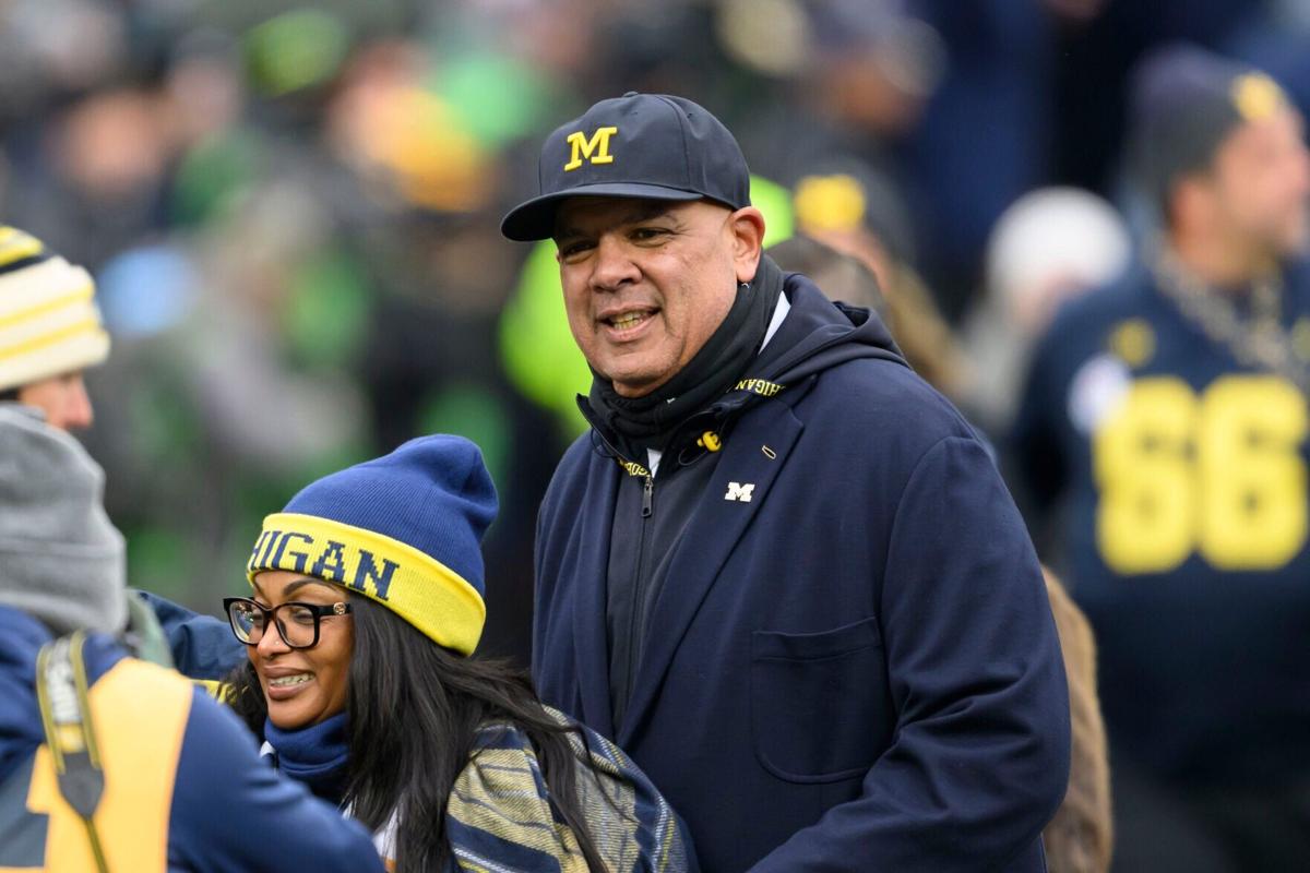 Athletic Director Warde Manuel before the start of a game between the University of Michigan and Ohio State University, at Michigan Stadium, in Ann Arbor, Nov. 29, 2025.