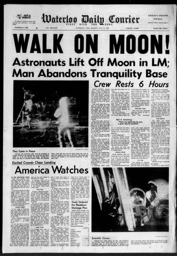 Moon landing front page