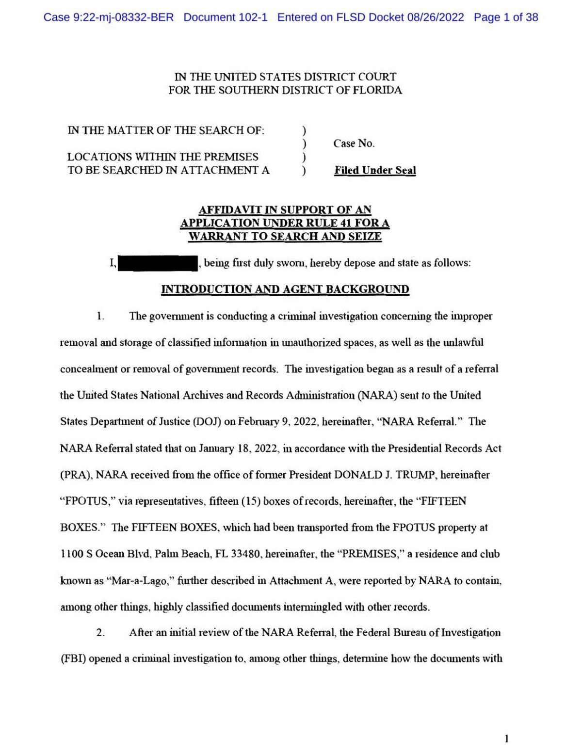 Mar-a-Lago affidavit