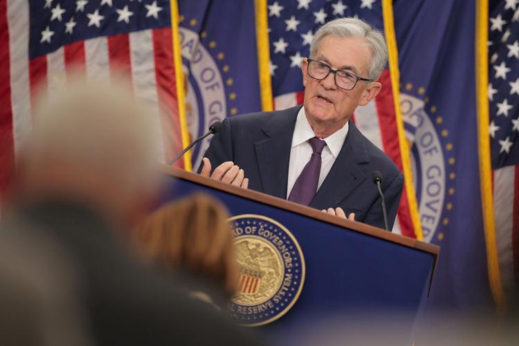 Federal Reserve Chair Jerome Powell speaks during a news conference following a two-day meeting of the Federal Open Market Committee at the Federal Reserve on Sept. 17, 2025, in Washington, D.C. In the face of a softening labor market, Powell announced ...