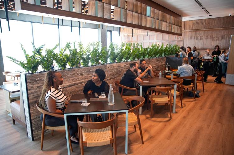 Patrons enjoy lunch at Asado Life, an Argentinian inspired live fire grilling restaurant at 5 Tower Court in the Jacksonville