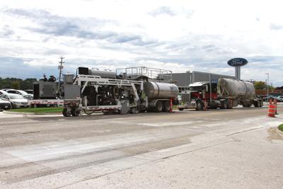 Road work on Highway 30, grinders