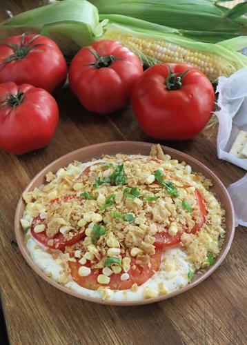 Tomato cracker salad is a deconstructed version of a tomato sandwich.