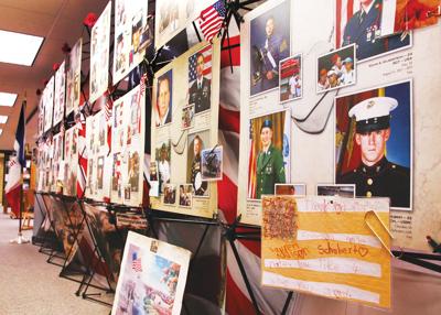 Memorial wall at library