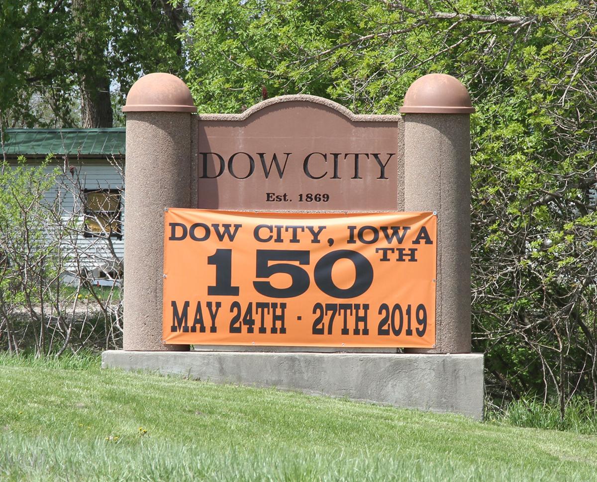 Dow City 150th sign