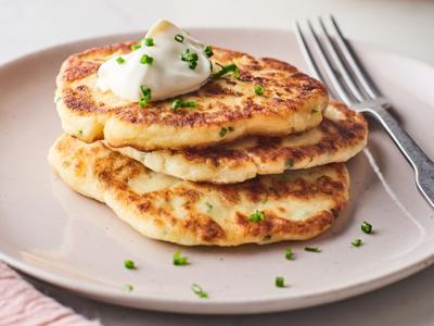 Leftover mashed potato pancakes