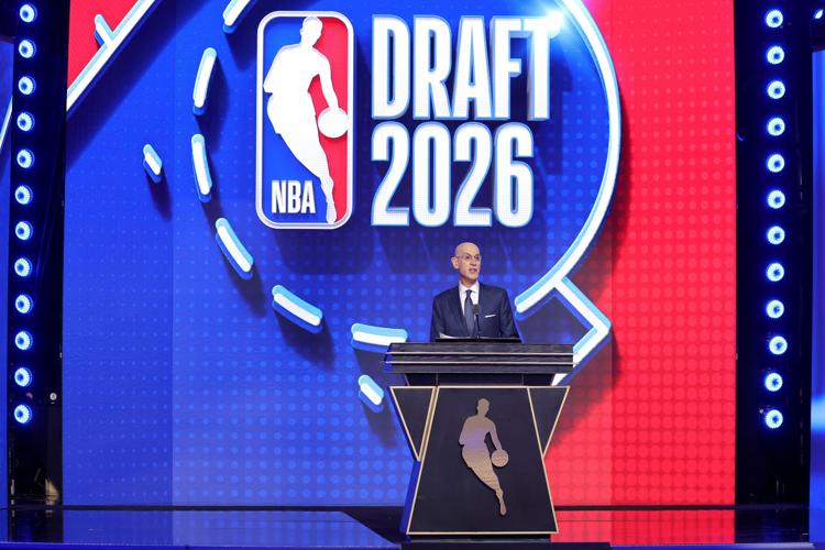 Jun 23, 2026; New York, NY, USA; NBA commissioner Adam Silver speaks during the 2026 NBA Draft at Barclays Center. Mandatory Credit: Brad Penner-Imagn Images