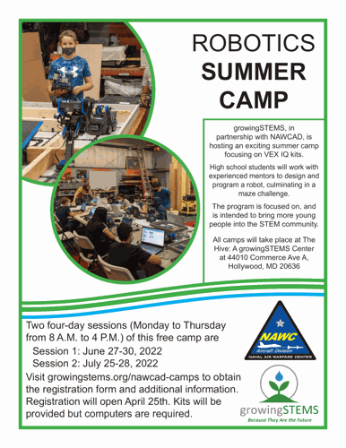 Robotics Summer Camp announced for June and July
