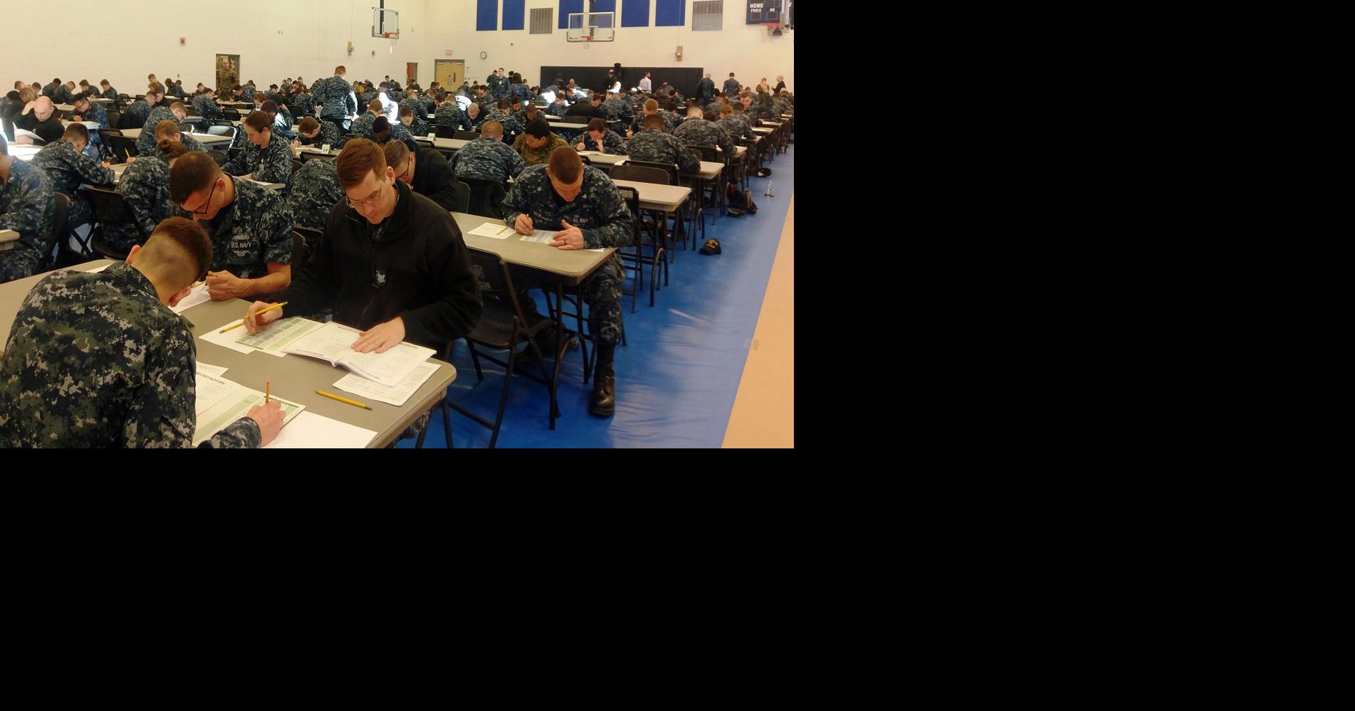 Over 300 Sailors Take the NavyWide E5 Advancement Exam at Naval