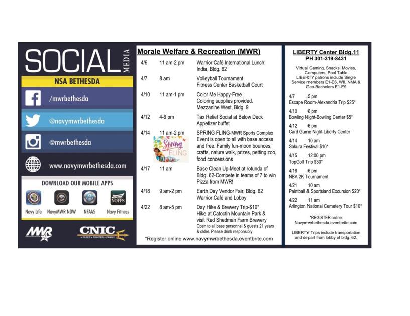 MWR Calendar Calendar