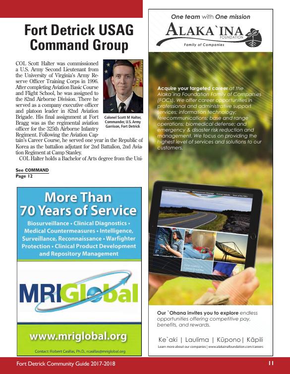 Page 11 | Fort Detrick Welcome Guide | dcmilitary.com