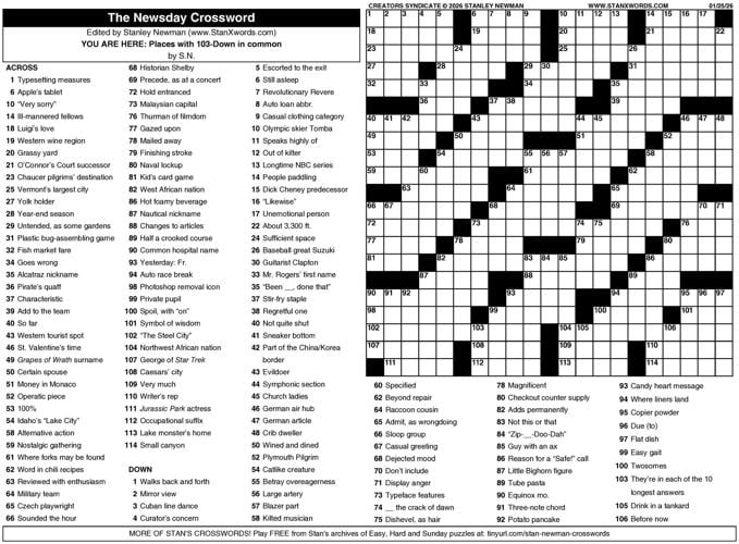 Crossword puzzles for Week of Jan. 25, 2026 | Multimedia | dcourier.com