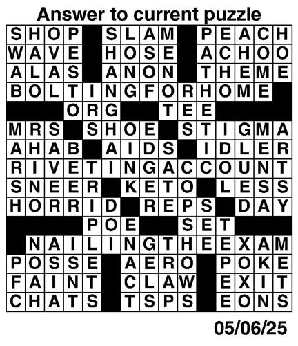 Crossword puzzles for Week of May 4 2025 Multimedia dcourier com