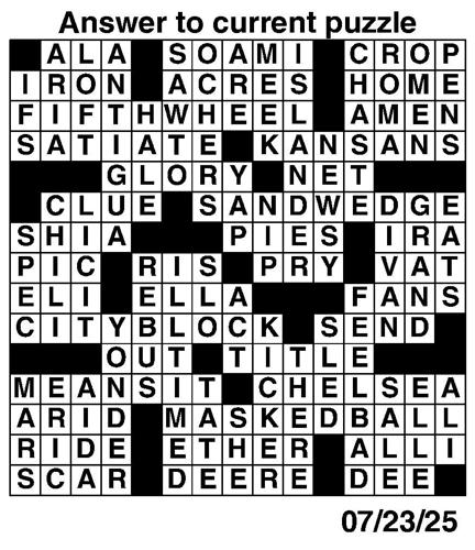 Crossword puzzles for Week of July 20 2025 Multimedia dcourier com