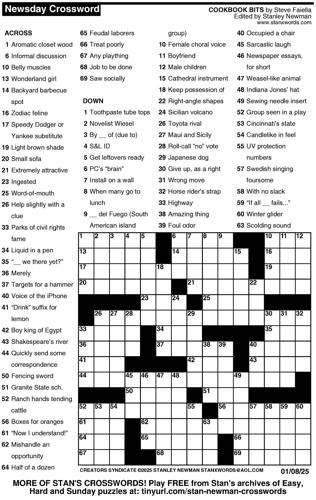 Crossword puzzles for Week of Jan 5 2025 Multimedia dcourier com
