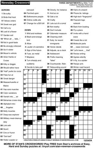 Crossword puzzles for Week of Dec 22 2024 Multimedia dcourier com