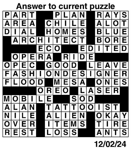 Crossword puzzles for Week of Dec 1 2024 Multimedia dcourier com