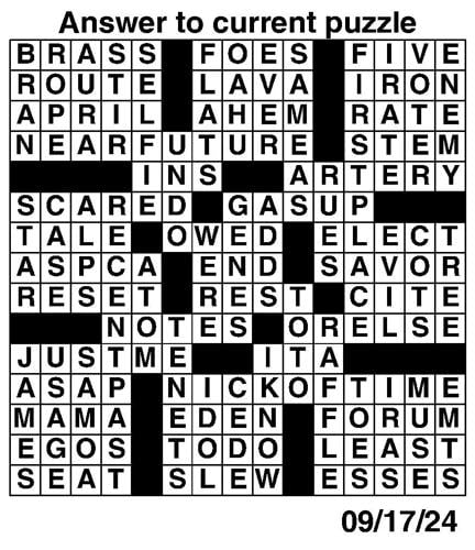 Crossword puzzles for Week of Sept 15 2024 Multimedia dcourier com