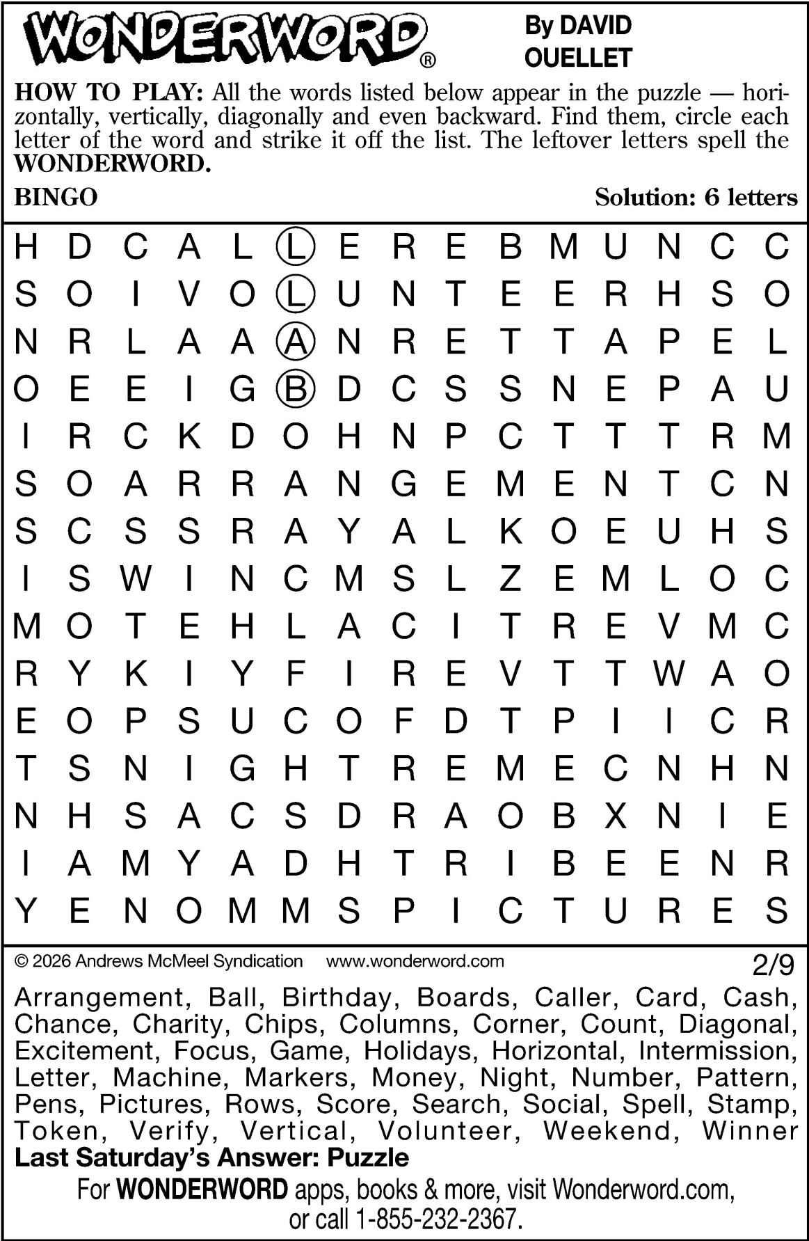 Wonderword puzzles for Week of Feb. 8, 2026 | Multimedia