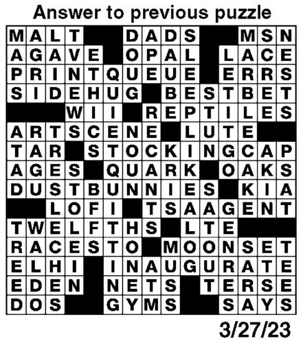 Crossword puzzles: Week of March 26 2023 Puzzles from Print Edition