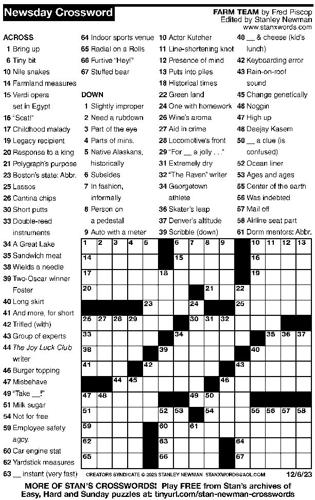 Crossword puzzles: Week of December 3 2023 Puzzles from Print
