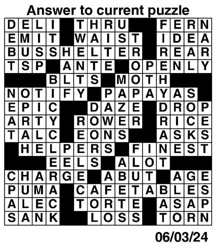 Crossword puzzles for Week of June 2 2024 Multimedia dcourier com