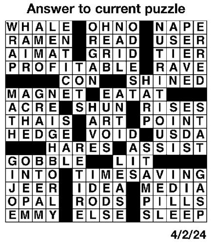 Crossword puzzles: Week of March 31 2024 Ap dcourier com
