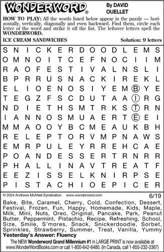 Wonderword puzzles for Week of June 16, 2024 | Multimedia | dcourier.com