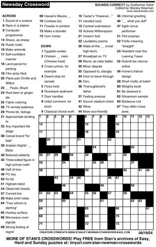 Crossword puzzles for Week of June 16 2024 Multimedia dcourier com