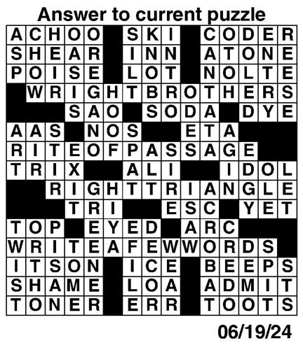 Crossword puzzles for Week of June 16 2024 Multimedia dcourier com