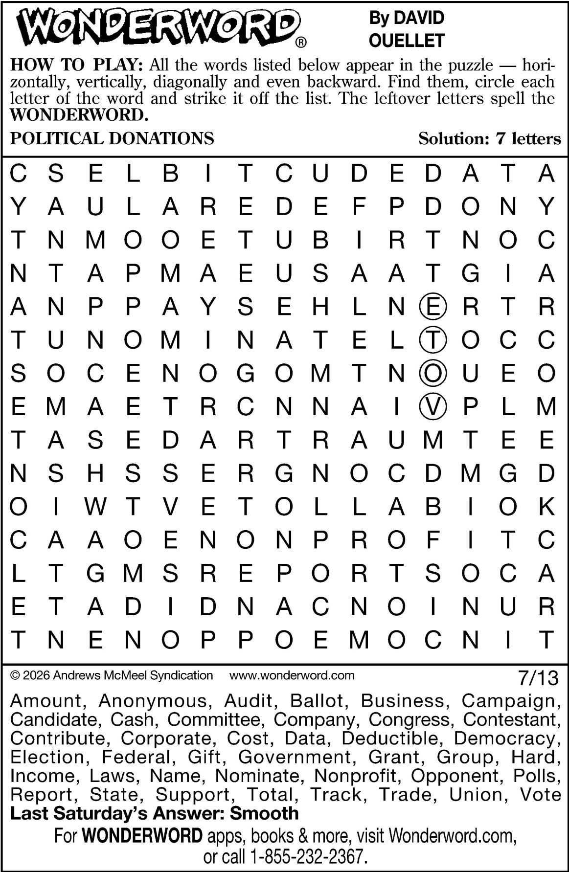 Wonderword puzzles for Week of July 12, 2026 | Multimedia