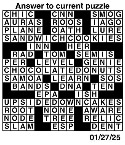 Crossword puzzles for Week of Jan 26 2025 Multimedia dcourier com