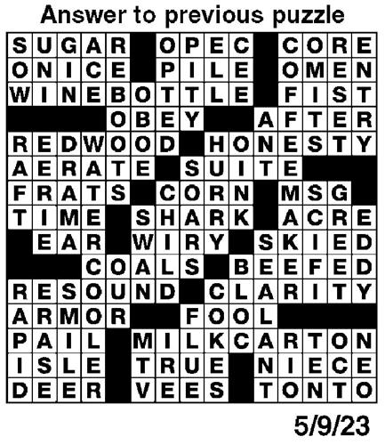 Crossword puzzles: Week of May 7 2023 Puzzles from Print Edition