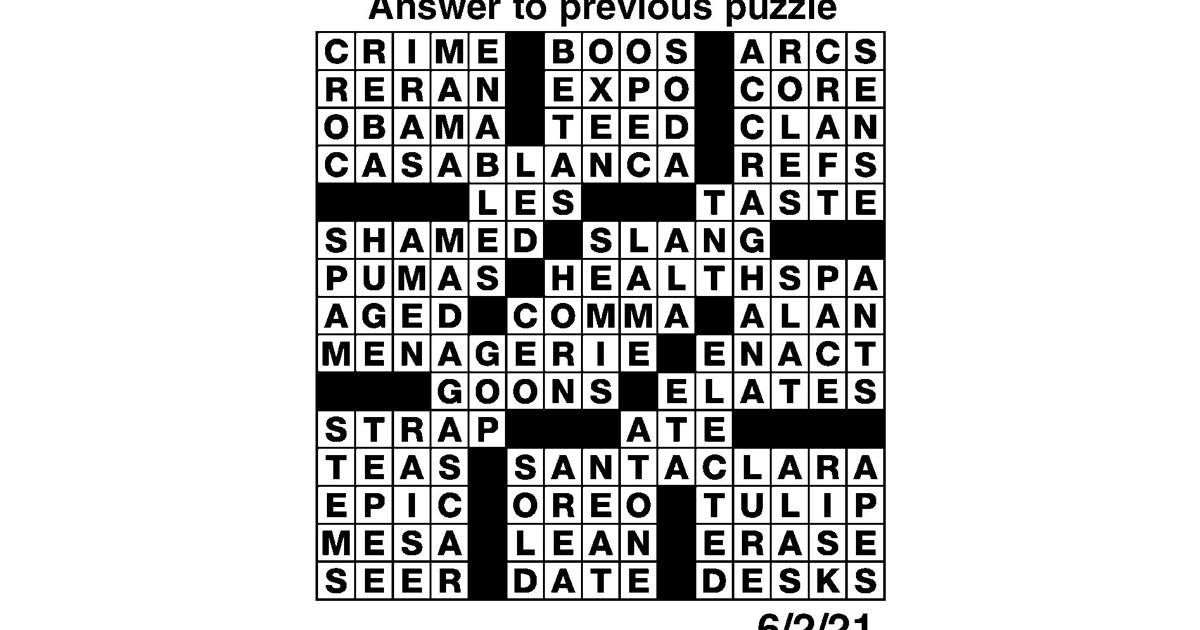 Corrected crossword puzzle solution for June 2 Features dcourier com Corrected crossword puzzle solution for June 2 Features dcourier com