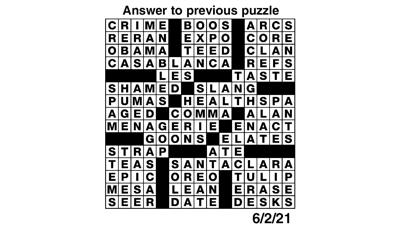 Corrected crossword puzzle solution for June 2 Features dcourier com