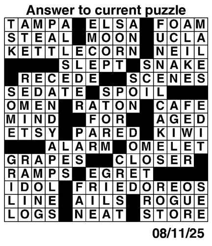 Crossword puzzles for Week of Aug 10 2025 Multimedia dcourier com