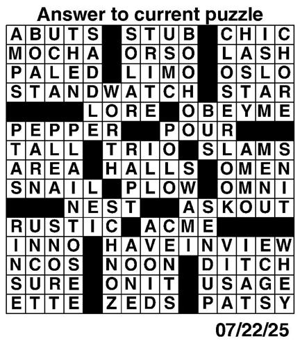 Crossword puzzles for Week of July 20 2025 Multimedia dcourier com