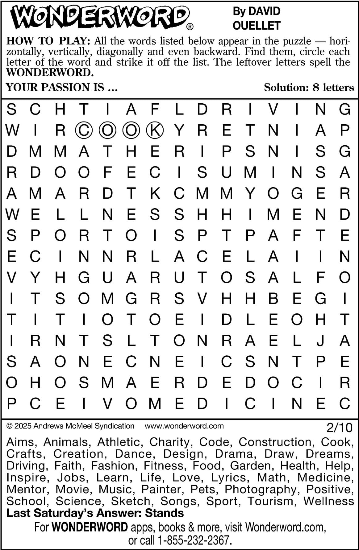 Wonderword puzzles for Week of Feb. 9, 2025 Multimedia