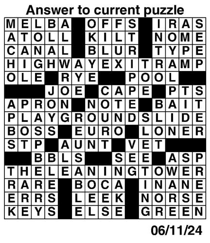 Crossword puzzles for Week of June 9 2024 Multimedia dcourier com